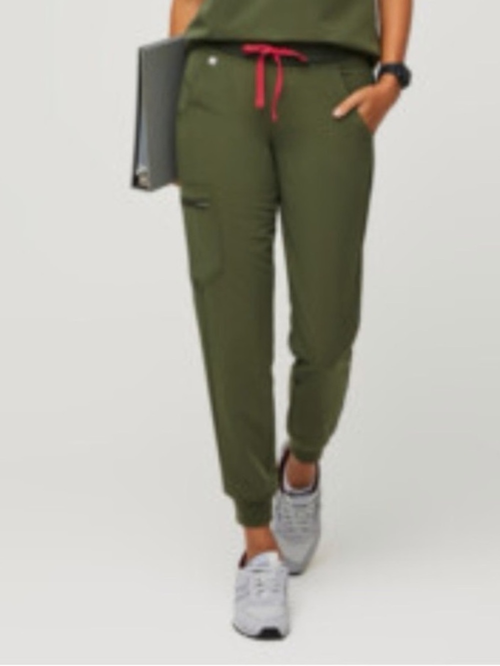 Figs Dark Olive(2042)Zamora High Waisted Scrub Joggers Size Large Petite